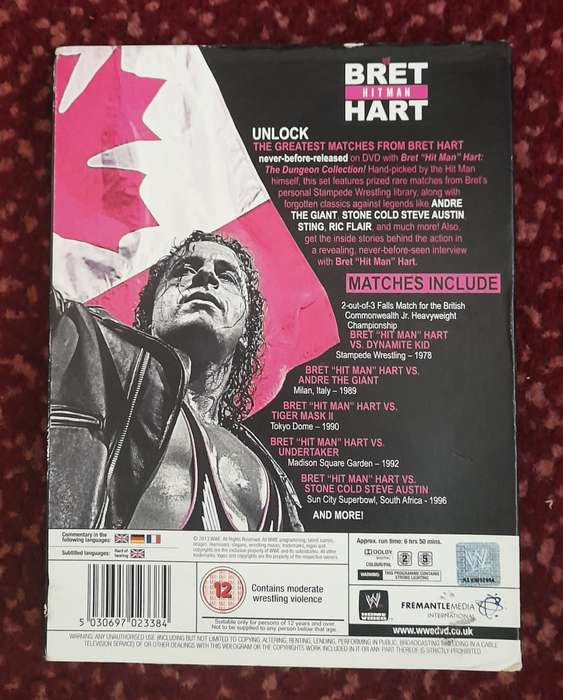 BRET HITMAN HART -  THE DUNGEON COLLECTION     DVD   -    Good condition !!!  -  SAME DAY SHIPPING