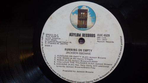 Jackson Brown - Running On Empty - Vinyl LP record - Asylum Records - 1977