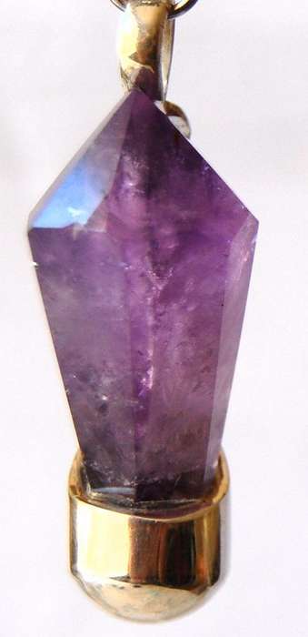 STUNNING AMETHYST CRYSTAL STERLING SILVER PENDANT