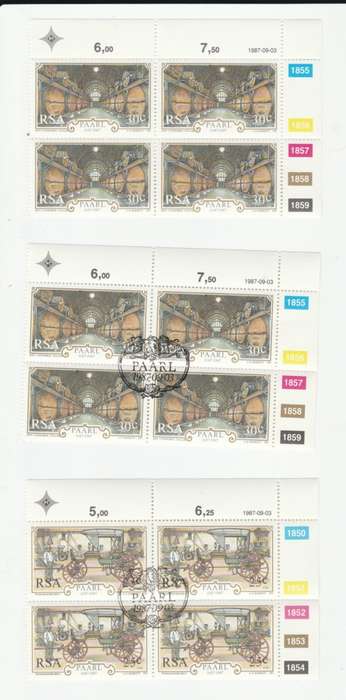 RSA 1987 Paarl 300th Anniversary FDC 4.22 & Blocks