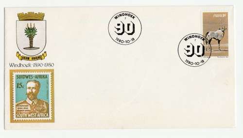1980 South-West Africa Windhoek 90th Anniversary Commemorative Cover