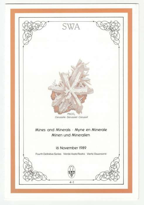 1989 South-West Africa Mines & Minerals 4th Definitive Series FDC 4.1