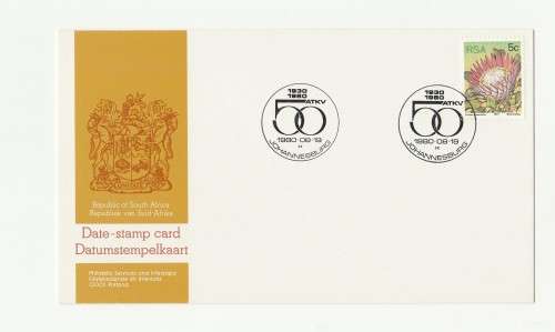 1980 RSA 50th Anniversary of the ATKV Johannesburg Date-stamp Card