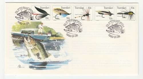 1982 Transkei Fishing Flies Crafted in Transkei FDC 1.25 Starting Butcher