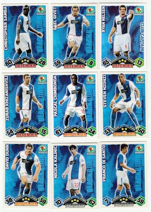 Topps Match Attax PL 2009/2010 - Blackburn Rovers Set