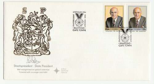 1984 RSA The State President Mr PW Botha FDC 4.9 a Special