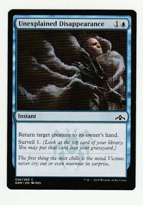 Magic the Gathering 2018 (NM) - Unexplained Disappearance - Common - Guilds of Ravnica