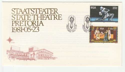 1981 RSA State Theatre Pretoria Mini Sheet, Blocks, S7 & FDC 3.28 Set