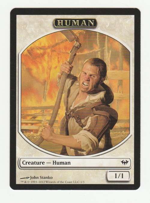 Magic the Gathering 1993-2012 (NM) - Human - Token Creature 1/3 - Dark Ascension