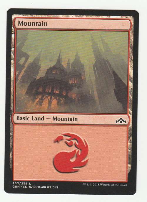 Magic the Gathering 2018 - Mountain 263/259 - Basic Land - Guilds of Ravnica