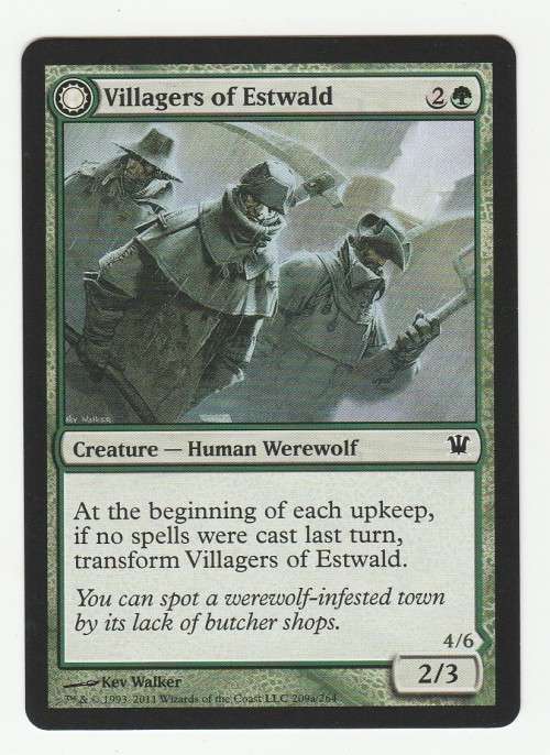 Magic the Gathering 1993-2011 - Villagers of Estwald/Howlpack of Estwald  - Common - Innistrad