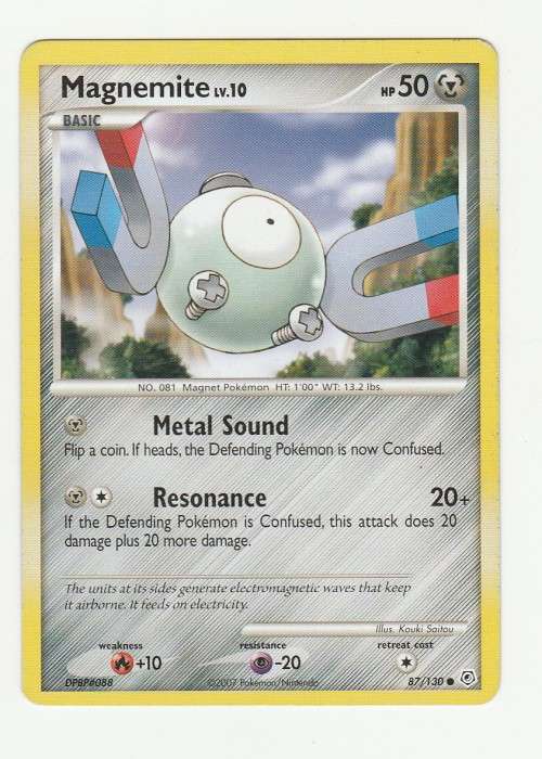 2007 Pokemon/Nintendo - Gen IV Diamond and Pearl - Magnemite 87/130 - Common