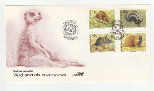 1990 Bophuthatswana Wild Animals Small Mammals FDC 2.19