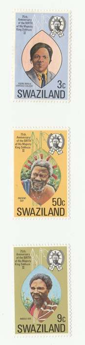 1974 Swaziland 75th Anniversary of the Birth of His Majesty King Sobhunza II FDC and Stamps
