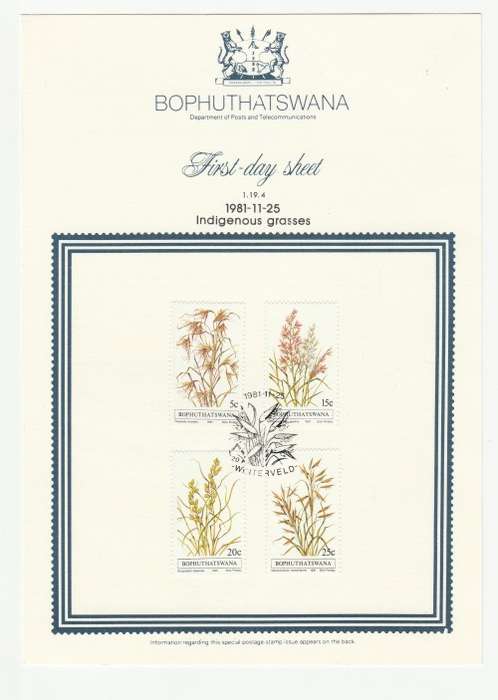 1981 Bophuthatswana Indigenous grasses First-Day Sheet 1.19.4