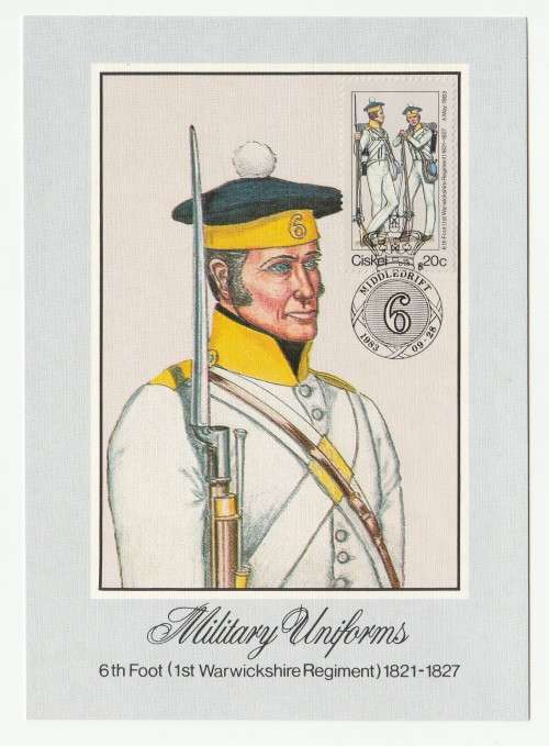 1983 Ciskei Military Uniforms Postcard 1 - 5 Set