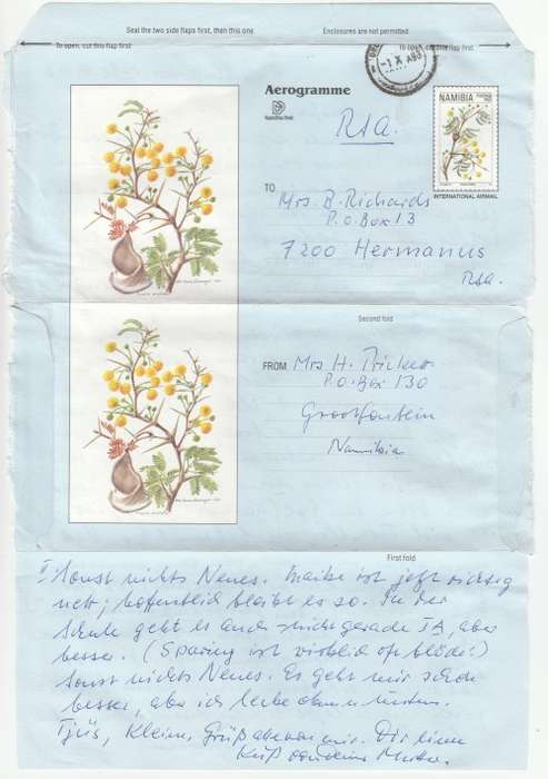 1995 Namibia Aerogramme Flora