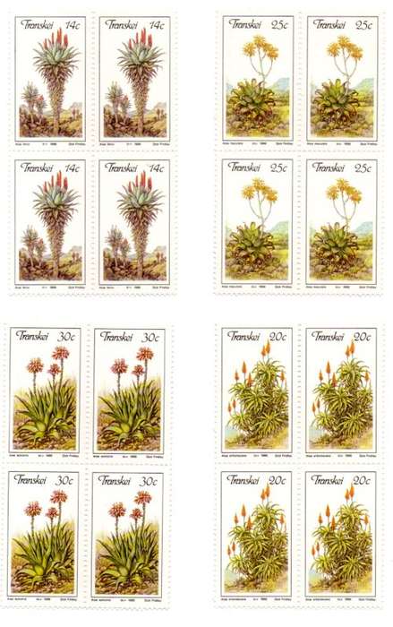 1986 Transkei Aloes - Amakhala FDC 2.8 and Blocks Set