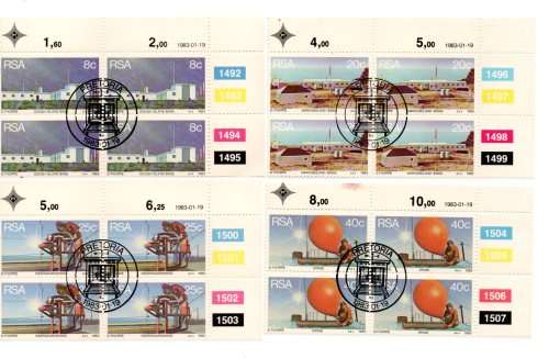 1983 RSA South African Weather Stations FDC 4.3 and Block Set