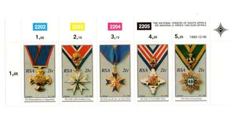 RSA  1990/12/06 The National Orders of South Africa Control Block Set
