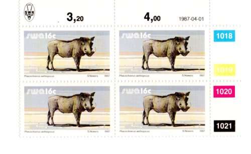 South-West Africa 1987/04/01 Additional Stamp Value 3rd Definitive Series Control Block