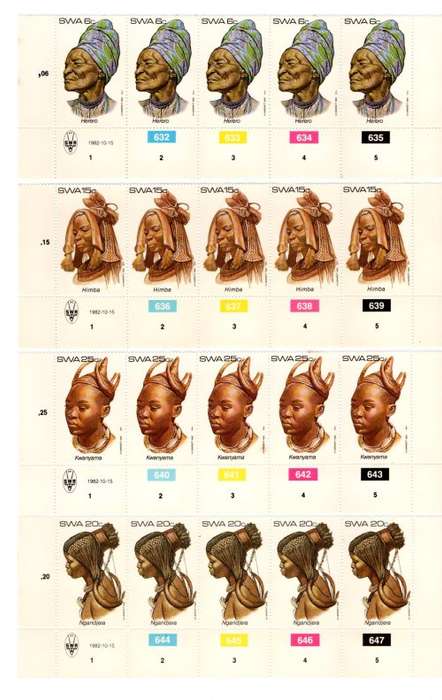 South-West Africa 1982/10/15 Head Dresses Control Block Set