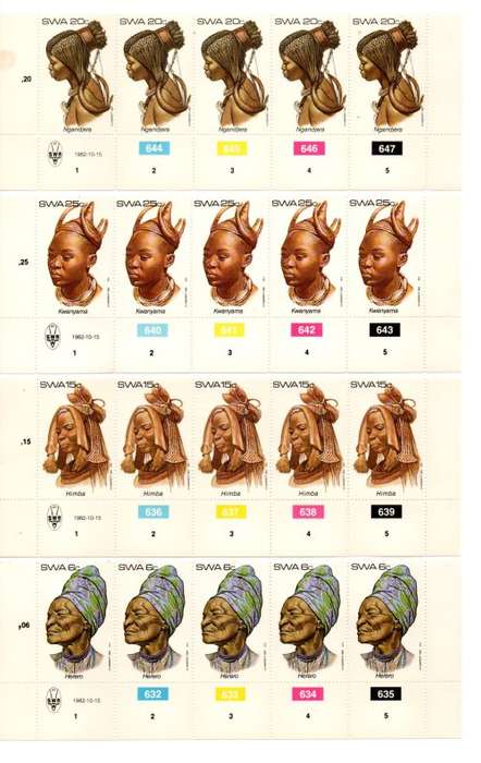 South-West Africa 1982/10/15 Head Dresses Control Block Set