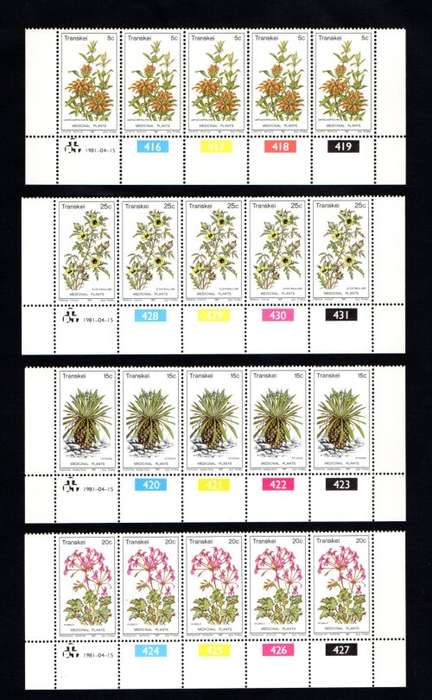 Transkei 1981/04/15 Medicinal Plants 2nd Series Control Block Set