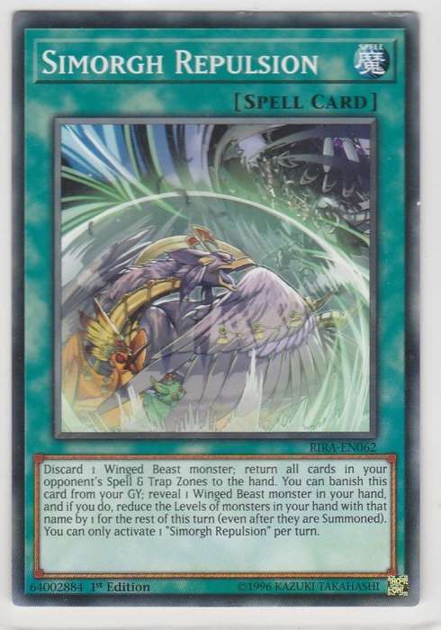 Yu-Gi-Oh! - Simorgh Repulsion - Rising Rampage (RIRA-EN062) - Common- 1st Edition
