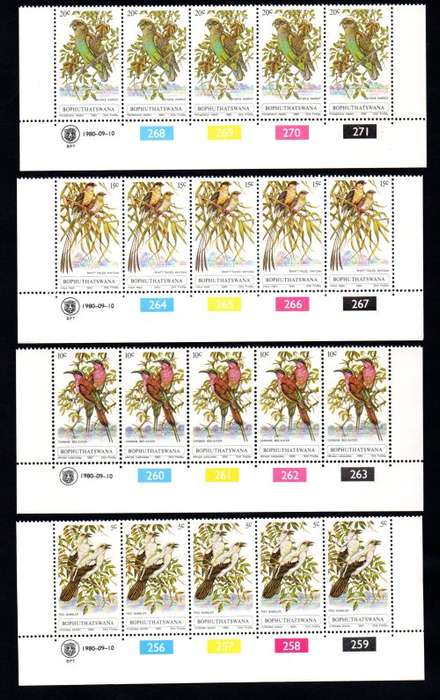 Bophuthatswana 1980/09/10 Birds Control Block Set
