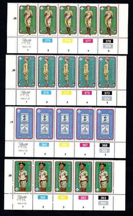 Bophuthatswana 1982/01/29 75th Anniversary of Boy Scouts Control Block Set