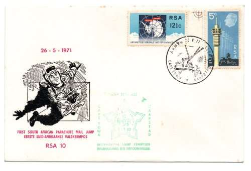 1971 RSA First South African Parachute Mail Jump RSA 10 Commemorate FDC