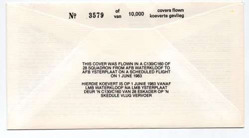 1983 RSA SA Air Force (SAAF) 28 Eskader # 3579/10 000 Commemorative Cover # 13