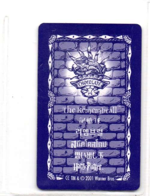2001 Warner Bros. Harry Potter Chocolate Frog Lenticular Cards - Series 1 - The Remembrall