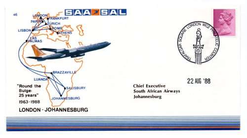 1988 RSA SAA JHB-London 25 years Commemorative Cover 46