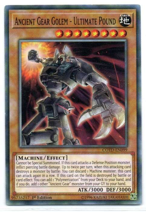 Yu-Gi-Oh! - Ancient Gear Golem - Ultimate Pound - 1st Ed/Common - Code of the Duelist (COTD-EN099)