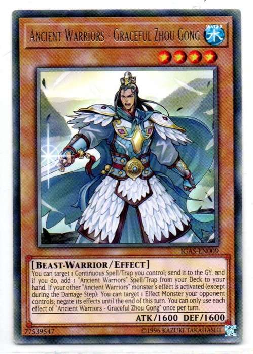 Yu-Gi-Oh! - Ancient Warriors - Graceful Zhou Gong - Rare - Ignition Assault (IGAS-EN009)