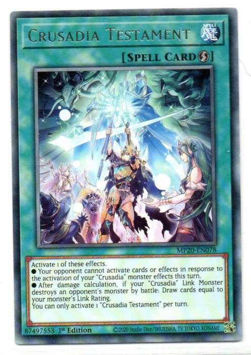 Yu-Gi-Oh! - Crusadia Testament - 1st Ed/Rare - 2020 Tin of Lost Memories (MP20-EN078)