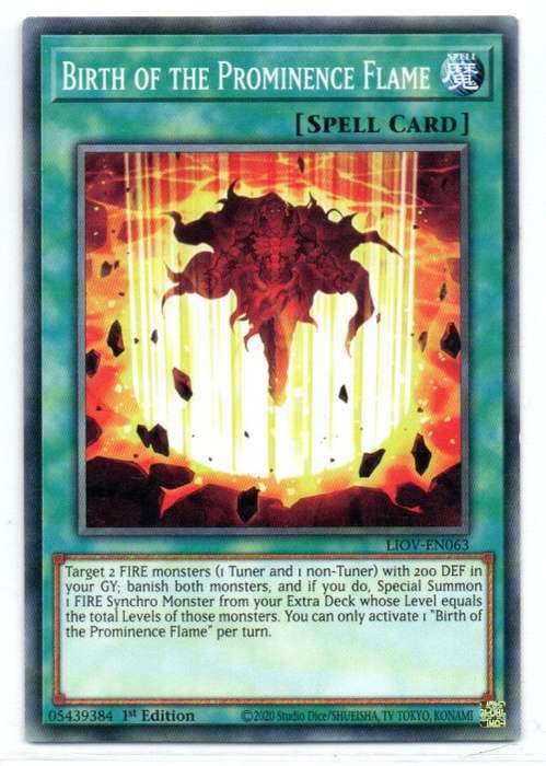 Yu-Gi-Oh! - Birth of the Prominence Flame - 1st Ed/Common - Lightning Overdrive (LIOV- EN063)