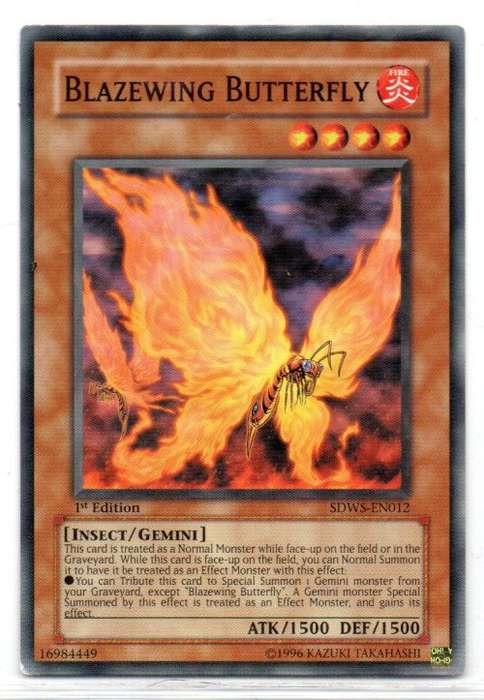 Yu-Gi-Oh! - Blazewing Butterfly - 1st Ed/Common - Warriors` Strike Structure Deck (SDWS-EN012)