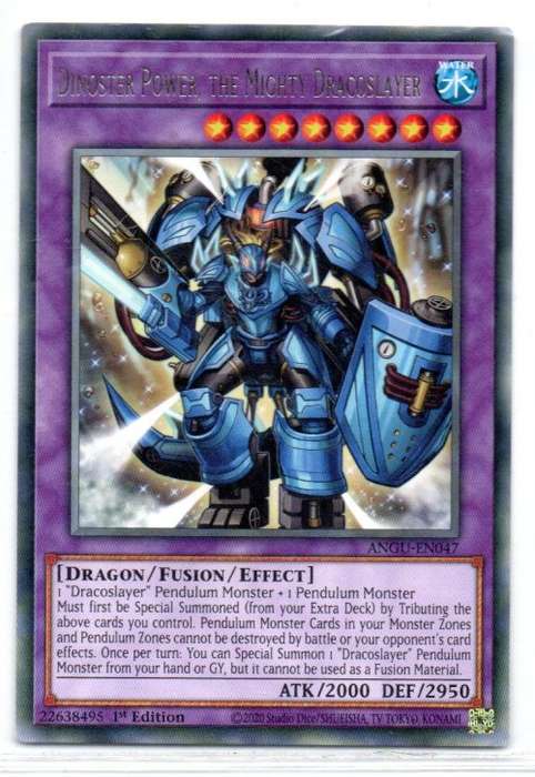 Yu-Gi-Oh! - Dinoster Power, the Mighty Dracoslayer - 1st Ed/Rare - Ancient Guardians (ANGU-EN047)