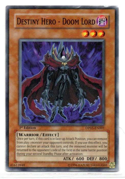 Yu-Gi-Oh! - Destiney Hero - Doom Lord - 1st Ed/Common - Duelist Pack: Aster Phoenix (DP05-EN001)
