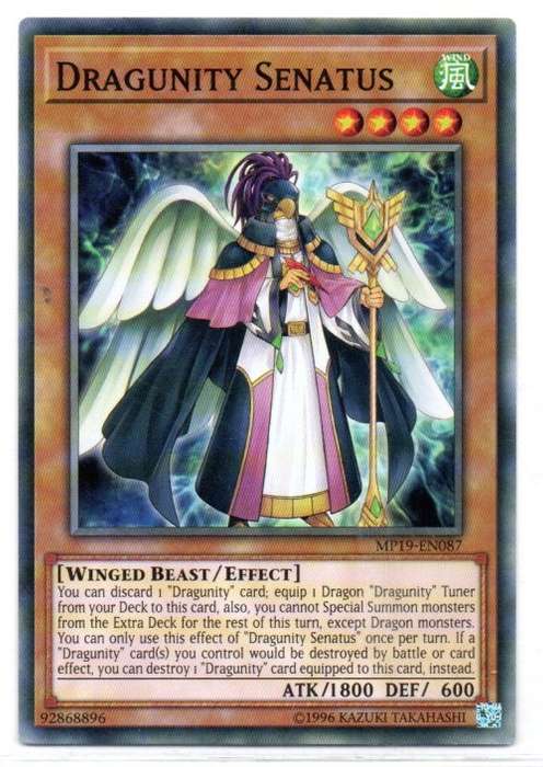Yu-Gi-Oh!  - Dragunity Senatus - Common - 2019 Gold Sarcophagus Tin Mega Pack (MP19-EN087)