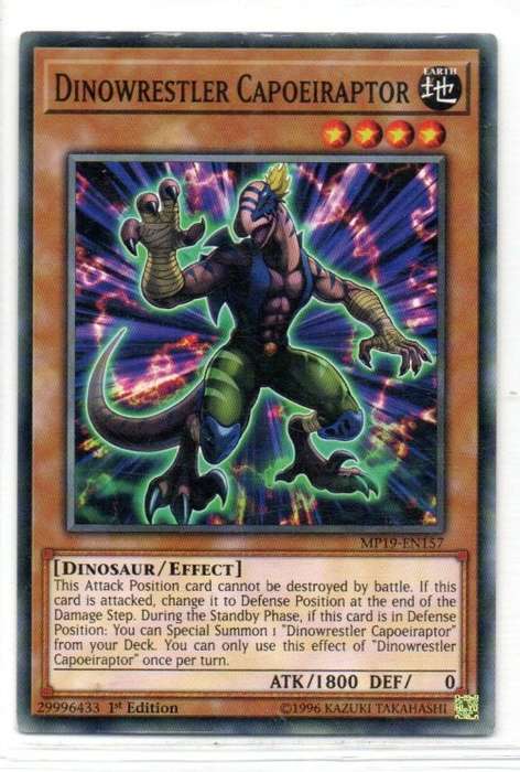 Yu-Gi-Oh!  - Dinowrestler Capoeiraptor - 1st Ed/Common - 2019 Gold Sarcophagus Tin Mega Pack (MP19-E