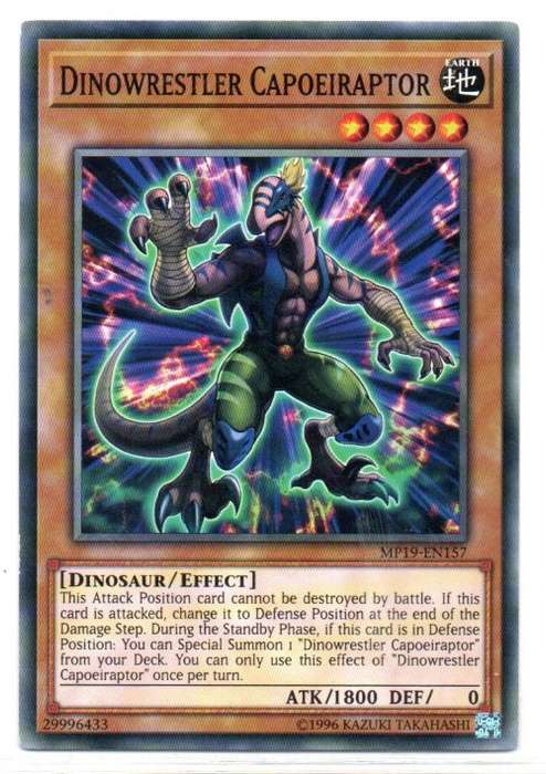 Yu-Gi-Oh!  - Dinowrestler Capoeiraptor - Common - 2019 Gold Sarcophagus Tin Mega Pack (MP19-EN157)