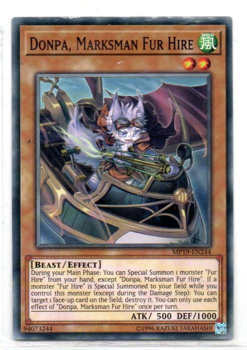 Yu-Gi-Oh!  - Donpa, Marksman Fur Hire - Common - 2019 Gold Sarcophagus Tin Mega Pack (MP19-EN244)