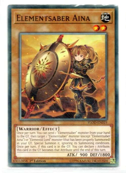 Yu-Gi-Oh! - Elementsaber Aina - 1st Ed/Common - Flames of Destruction (FLOD-EN019)