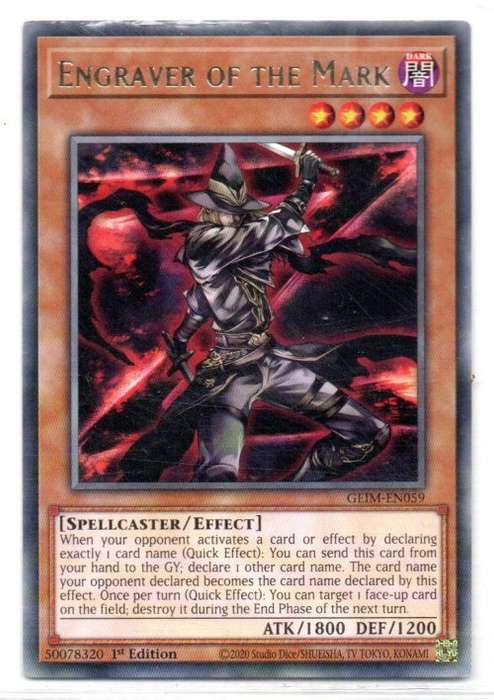 Yu-Gi-Oh! - Engraver of the Mark - 1st Ed/Rare - Genesis Impact (GEIM-EN059)