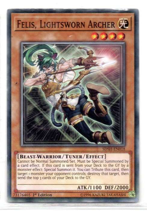 Yu-Gi-Oh! - Felis, Lightsworn Archer - 1st Ed/Common - Structure Deck: Shaddoll Showdown (SDSH-EN018