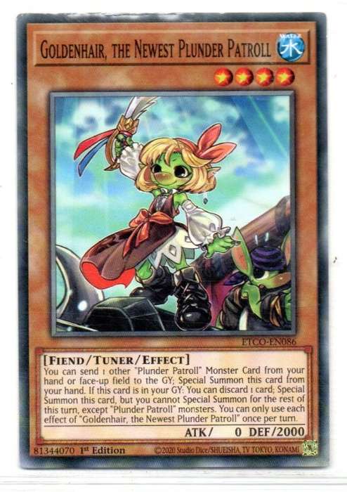 Yu-Gi-Oh! - Goldenhair, The Newest Plunder Patroll - 1st Ed/Common - Eternity Code (ETCO-EN086)